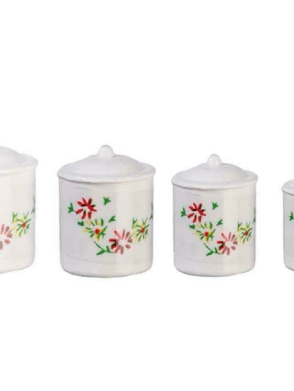 Melody Dolls Houses Miniature White Canister Set